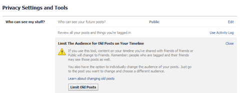 Facebook privacy setting
