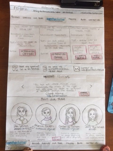 Design Sheet for Can the Clutter website