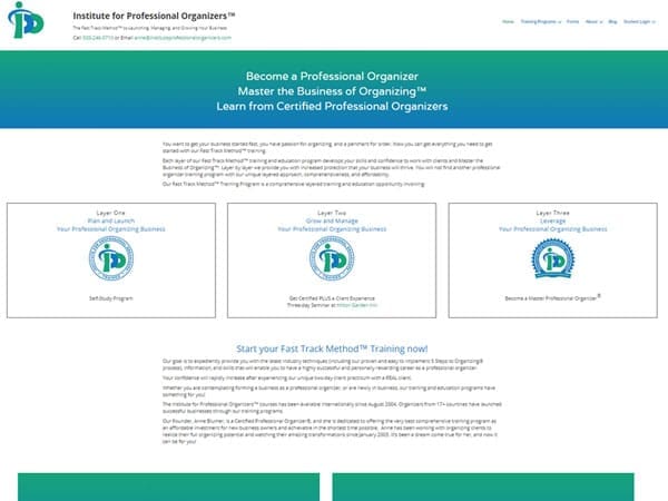 Institute for Professional Organizers screenshot