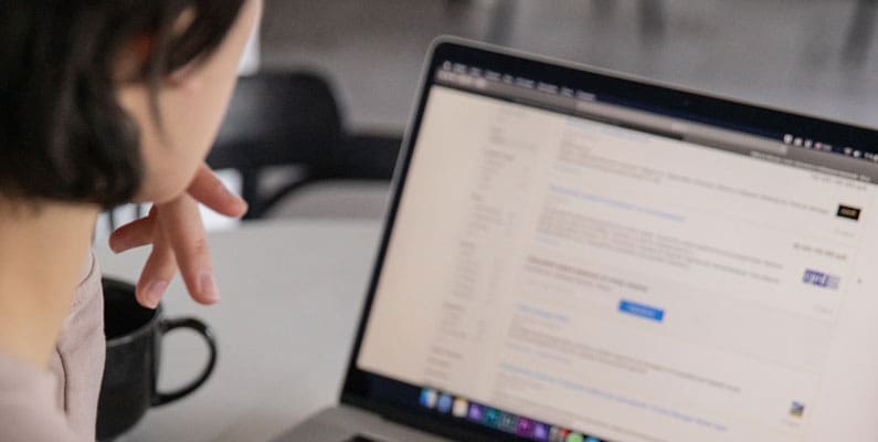 Person organizing their website content