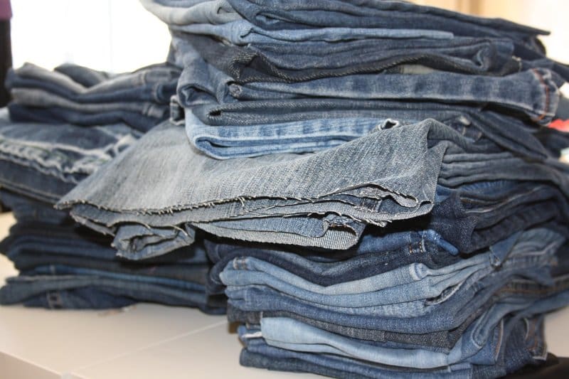 decluttering blue jeans