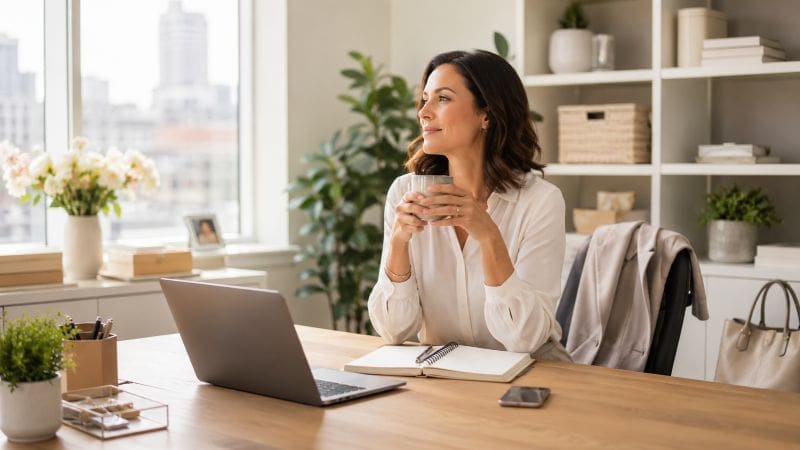 career woman at desk